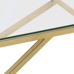 vidaXL Table basse doré acier inoxydable et verre trempé