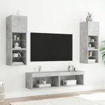 vidaXL Meubles TV avec lumières LED 2 Pièces gris béton 60x30x30 cm