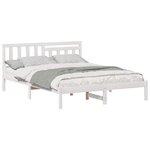 vidaXL Cadre de lit avec tête de lit Blanc 140 x 200 cm Pin massif