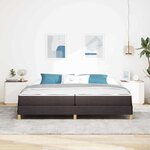 vidaXL Lit à ressorts avec matelas Marron foncé 200 x 200 cm tissu