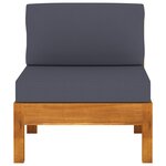 vidaXL Canapé de jardin 4 places et coussins gris foncé bois d'acacia