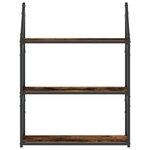 vidaXL Étagère murale 3 niveaux chêne fumé 60x21x78 5 cm