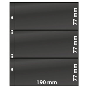 Feuilles Multi Collect Lindner noires à 3 bandes pour carnets de timbres.