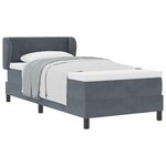 Lit à ressorts vidaXL avec matelas gris foncé 100x200 cm en velours