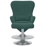 vidaXL Fauteuil Œuf avec Pouf Vert Foncé en Velours