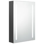 vidaXL Armoire de salle de bain à miroir LED gris 50x13x70 cm