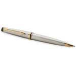 Waterman  expert stylo bille   acier inoxydable  recharge bleue pointe moyenne  coffret cadeau