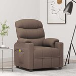 vidaXL Fauteuil de massage Taupe Tissu