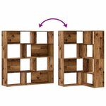 vidaXL Bibliothèque d'angle à 4 niveaux vieux bois bois d'ingénierie