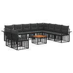 vidaXL Ensemble de canapés d'extérieur 11 pc Noir et Gris foncé
