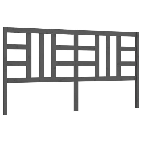 vidaXL Tête de lit Gris 206x4x100 cm Bois massif de pin
