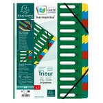Trieur HARMONIKA® à fenêtres et élastique carte lustrée 24 comp Vert EXACOMPTA