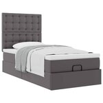 VidaXL Lit ottoman avec matelas gris 90x200 cm similicuir