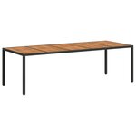 vidaXL Table de Jardin Noir polyrotin