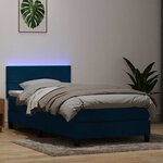 vidaXL Sommier à lattes de lit et matelas et LED bleu foncé 80x210 cm velours