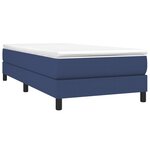 vidaXL Sommier à lattes de lit avec matelas Bleu 90x200 cm Tissu