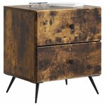 vidaXL Cabinet de chevet 2 Pièces Chêne fumé 43 x 34 5 x 47 5 cm