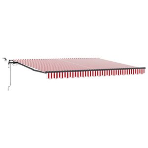vidaXL Auvent Rétractable with Rouge et blanc 400 × 300 cm tissu