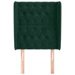 vidaXL Tête de lit avec oreilles Vert foncé 83x23x118/128 cm Velours