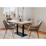 ORLANDO Table a manger a rallonge - Style industriel - Décor chene sonoma et noir - L 120-200 x P 80 x H 75 cm