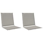 vidaXL Coussins de siège et de dos 2 Pièces Gris clair 47 x 45 x 2 cm