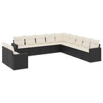 vidaXL Salon de jardin 11 Pièces avec coussins noir résine tressée