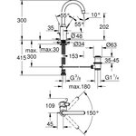 GROHE Mitigeur lavabo monocommande Eurosmart Cosmopolitan 32830001 - Economie d'eau - Chrome - Taille L