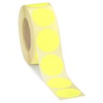 Pastille adhésive permanente fluo jaune 50 mm (lot de 500)
