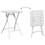 Table de jardin pliable vidaXL Blanche 55x55x73 cm Acier
