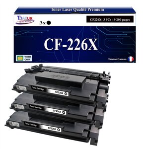 T3AZUR -3x Toners compatibles avec HP CF226X (26X) pour HP LaserJet Pro M402  M402d  M402dn  M402dne  M402dw  M402m  M402n  M426dw  M426fdn  M426fdw M426m