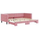 vidaXL Lit de jour avec lit gigogne rose 90x200 cm velours