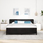 Lit Box Spring vidaXL avec Matelas Noir 180x200 cm Velours