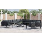 vidaXL Ensemble de canapé de jardin 14 Pièces Anthracite Acier