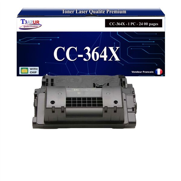 T3AZUR -Toner compatible avec HP CC364X/CE390X (64X/90X) pour HP Laserjet P4515  P4515N  P4515TN  P4515X  P4515XM