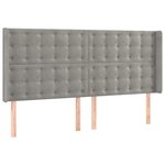 vidaXL Tête de lit à LED Gris clair 163x16x118/128 cm Velours