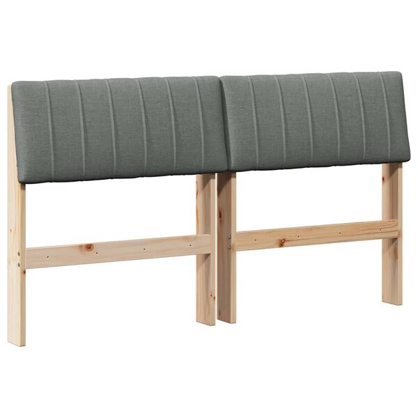vidaXL Tête de lit capitonnée Gris foncé 140 cm Pin massif
