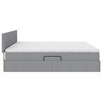 vidaXL Lit avec rangement et matelas Gris clair 200 x 200 cm