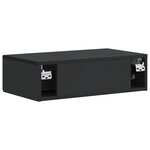 vidaXL Table d'appoint murale Noir 59 x 34 5 x 17 cm Bois d'ingénierie