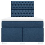 vidaXL Sommier à lattes de lit avec matelas Bleu 120x200 cm Tissu