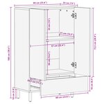 Buffet vidaXL 60x33x100 cm en bois massif d'acacia