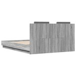 vidaXL Cadre de lit avec LED sans matelas sonoma gris 120x200 cm