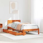 vidaXL Cadre de lit Cire marron 70 x 190 cm Bois de Pin Massif