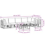 vidaXL Ensemble de canapé de jardin 7 Pièces Noir 70 x 70 x 32 cm