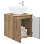 vidaXL Vanité de lavabo mural Chêne artisanal 49 5 x 44 5 x 65 cm