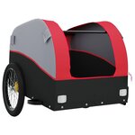 vidaXL Remorque de vélo noir et rouge 30 kg fer