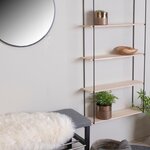 Etagère 5 étages en bois naturel avec cadre noir 65 x 17 x 145 cm