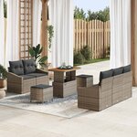 vidaXL Ensemble de canapé de jardin 8 Pièces Gris 90 x 55 x 71 cm
