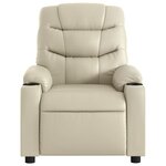 vidaXL Fauteuil de massage inclinable crème similicuir