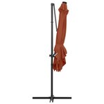 vidaXL Parasol déporté avec lumières LED Terre cuite 250x250 cm