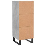 vidaXL Buffet Gris béton 34 5x34x90 cm Bois d'ingénierie